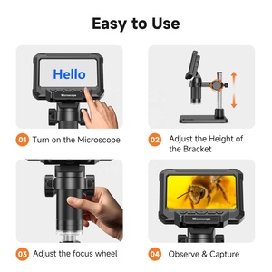 4.3'' IPS Display 8 LEDs 10MP Resolution Video <strong>Microscope</strong> With <strong>LCD</strong> Lens Digital <strong>Microscope</strong> - Product Image 6