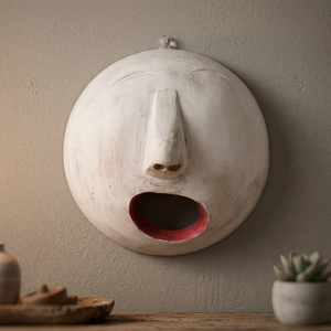 Handcrafted <b>White</b> Wooden Animal-Themed Round Engraved Mid Century Modern Home Decor | OEM Custom Wholesale - Product Image 2