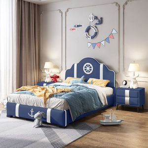 <span class=keywords><strong>Letti</strong></span> Moderni in Legno per Bambini con Contenitore, Letto in Pelle per Bambini, Set di Mobili per <span class=keywords><strong>Camerette</strong></span> - Product Image 6
