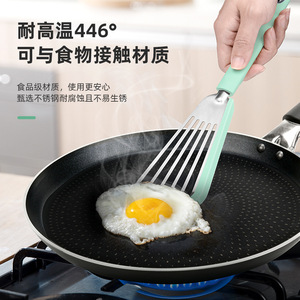 Silicone Fish Spatula Stainless Steel Slotted Cooking Spatula For Kitchen Use 3 Pieces Set With Hanging Hole Design - Product Image 5