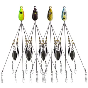 Wholesale 5 Arms Alabama Umbrella Rig with Barrel Swivels Fishing Soft Lures Bait Rigs for Bass