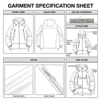 Veste technique à capuche pour homme Coupe-vent zippée Légère Multi-poches Urbaine Extérieure