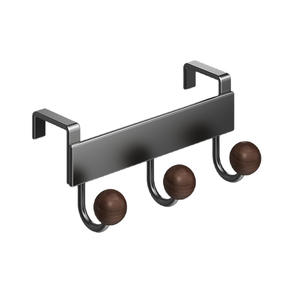 Crochets de porte en métal à forte adhérence avec poignées en bois, crochets de rangement multifonctionnels pour cuisine, installation sans perçage pour manteaux et plus - Product Image 5