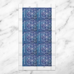 2022 $5 Autocollants de timbres-poste Us Forever à motif géométrique floral, 5 feuilles, en vrac pour la décoration de fêtes - Product Image 5