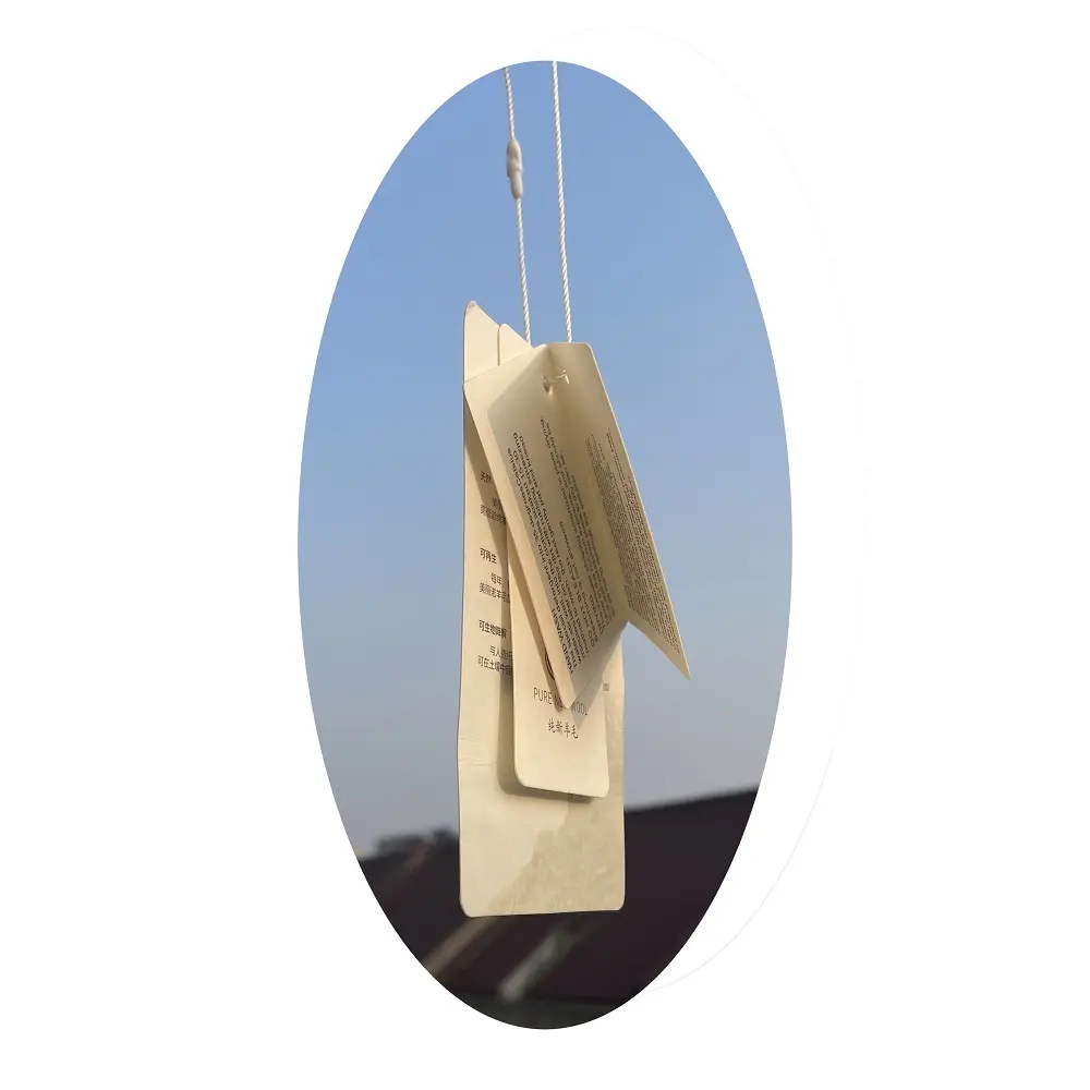 Brand Wit Kleding Perforator Papier Hangen Tag Met De Katoen String Voor Pure Nieuwe Wol Doeken