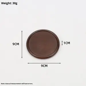 Baki alas bundar kayu padat kenari hitam kreatif tikar kopi gabus terisolasi panas untuk cangkir teh kopi bekam - Product Image 6