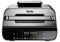 Nouvelle friteuse à air 2-en-1 Newle 1800W, numérique, en verre, électrique, 12 programmes prédéfinis, 230°C, cuve 4,5L + panier 3,8L, compatible lave-vaisselle, garantie 1 an