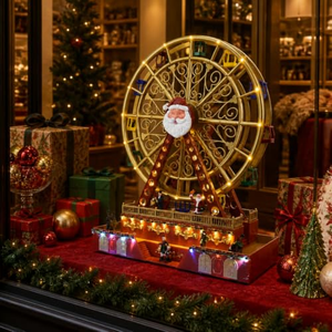 Ferris Wheel Music <b>Box</b> with Turning Function and Colorful Led Lights for <b>Christmas</b> Decoration Wholesale Holiday Decor Supplies - Product Image 3