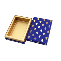 Boîte à biscuits rectangulaire de luxe en papier alimentaire avec logo or personnalisé, boîte à chocolat, boîte à bonbons, emballage cadeau avec séparateur