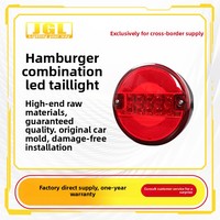 Feux de camion 12-24V LED rouges clignotants, feux de signalisation, feux arrière ronds de 55 pouces