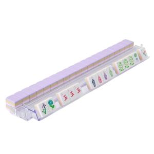 Luxury Portable 4 - Layer Pastel Purple Pink Acrylic American <b>Mahjong</b> <b>Set</b> with Prints - Product Image 5