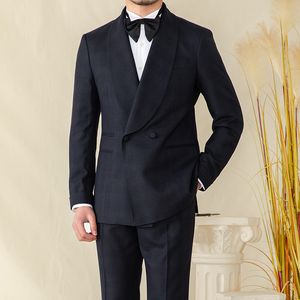 Индивидуальный пошив: Итальянский мужской костюм-двойка (пиджак и брюки) в клетку «Принц», приталенный крой, с большим лацканом, для торжественных мероприятий - Product Image 4