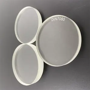 Hoja de vidrio de borosilicato de 25mm de grosor de 360mm de diámetro grande, cristal de vista, vidrio de borosilicato alto para instrumento óptico