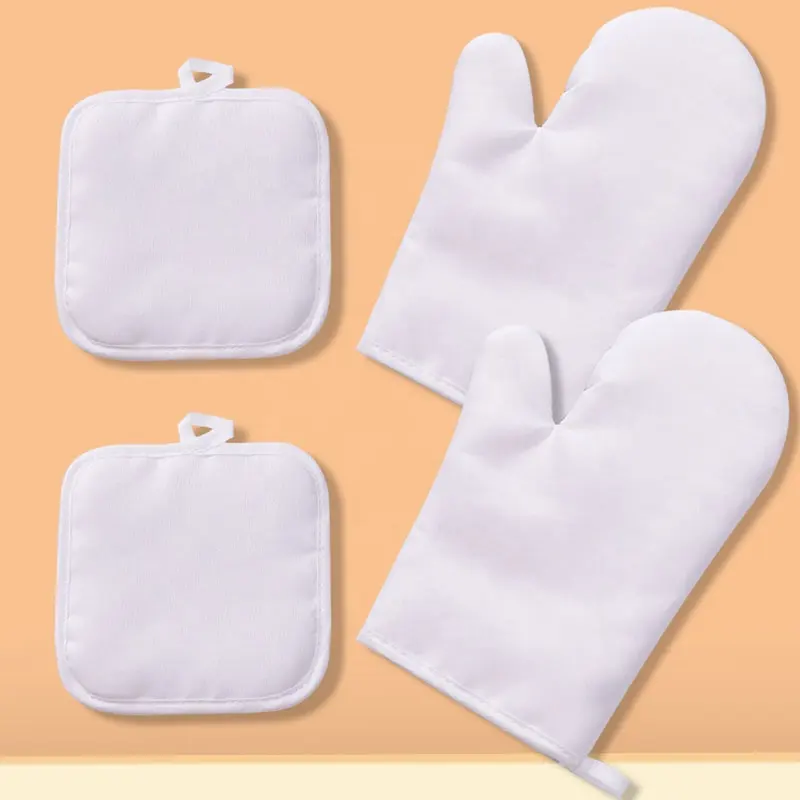 Acessórios De Cozinha Blank Sublimation Pot Holder Luvas De Proteção Resistente Ao Calor Sublimation Linen Gloves Pod Pad