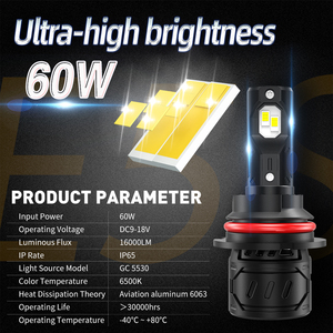Bombillas de faros Led para coche, Luces superbrillantes de 360 grados, Chip E5S GC5530, HB5, 9007, <span class=keywords><strong>120</strong></span> vatios, 32000LM, 12V, 6500K - Product Image 6