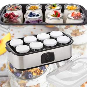 Preparación de yogur griego portátil de acero inoxidable de grado alimenticio Control mecánico 8 frascos de vidrio 1.6L Fabricantes de yogur eléctrico - Product Image 5