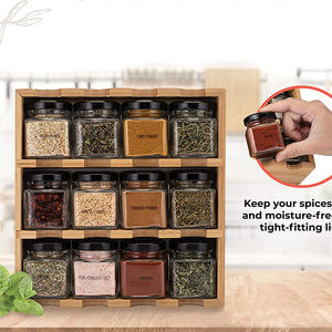 Organizzatore per <span class=keywords><strong>Spezie</strong></span> in Bambù a 4 Ripiani, Portaspezie da Cucina con 16 Barattoli, Organizzatore in <span class=keywords><strong>Legno</strong></span> per Condimenti da Bancone - Product Image 5