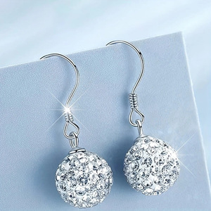 Orecchini a Sfera con Strass Scintillanti per Donne, Gioielli Eleganti e Minimalisti per Uso Quotidiano - Product Image 3