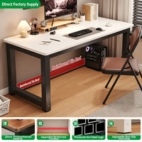 Bureau d'ordinateur simple |   48 pouces |   Chêne |   Bureau à domicile |   Structure en acier |   Revêtement en poudre |   Gestion des câbles |   Montage facile |   Chine
