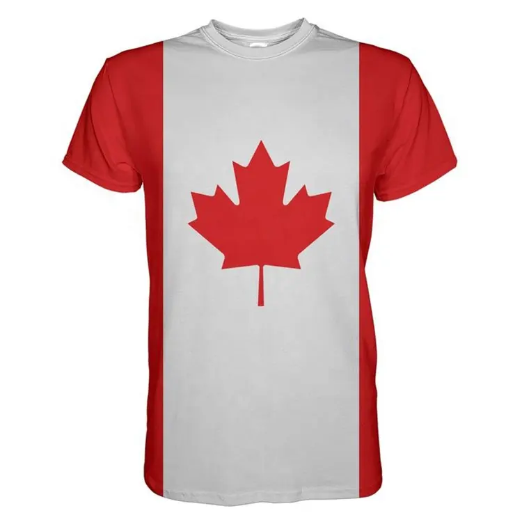 Hot Sale Latest all over print tshirt Printing Wholesale men t shirts stylish Canada flag t shirt