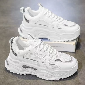Zapatillas Blancas para Hombre 2026, Transpirables, con Malla, Suela Gruesa para Aumentar la Altura, Deportivas Casuales para Correr, Estilo Dad Shoes - Product Image 3