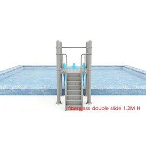 Tobogán Acuático de Fibra de Vidrio para 2 Jugadores, 1.2 Metros de Altura, para Piscina, Certificado de Seguridad EN1176 - Product Image 3