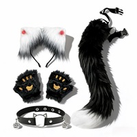 Nouveau Masque de Renard Chinois de Studio Halloween Strange Tales, Demi-Masque de Masquerade, Visage de Renard Spirituel, Visage de Chat, Accessoire Queue de Renard pour Hommes