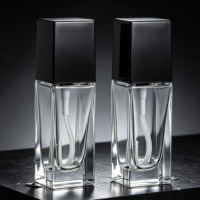 Flacon de parfum carré, vaporisateur, flacon de parfum transparent, haut de gamme, portable, format voyage, flacon multi-usages