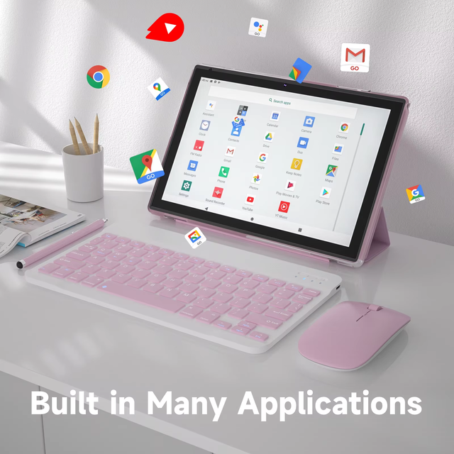 Android Business Educational Tablet with Keyboard Pen & Mouse WiFi 12GB+128G Storage Android 15 in Stock