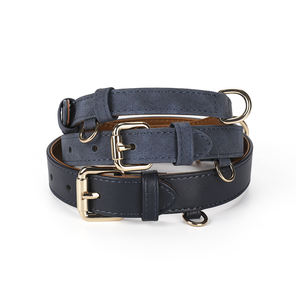 Op maat gemaakte hondenriem van suède leer in de kleuren XS, S, M, L, hoge kwaliteit, waterdicht, met eigen label. - Product Image 3