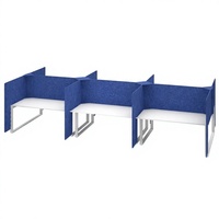 Paravent de bureau acoustique en fibre de polyester bleu cobalt, séparateur de bureau pour espace ouvert et salle de réunion