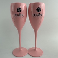Flûtes à Champagne en Plastique Rose Bébé Verres Prosecco Réutilisables 165ml Lavables
