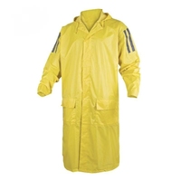 Imperméable unisexe en polyester noir, veste de pluie longue à capuche avec fermeture éclair imperméable, vêtements de pluie