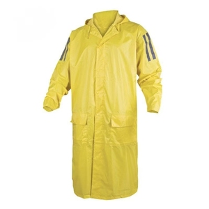 Imperméable unisexe en polyester noir, veste de pluie longue à capuche avec fermeture éclair imperméable, vêtements de pluie - Product Image 3