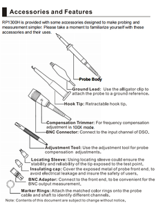 RIGOL RP1300H 300MHz 2000V Osciloscopio Sonda pasiva - Product Image 4