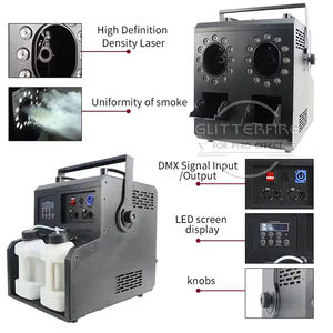 2ヘッドスモークバブルマシンDMX512ワイヤレスコントロールパーティーウェディングステージエフェクトRGBWLEDスモークフォグバブルマシン - Product Image 5