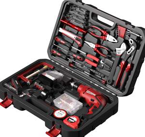 KAFUWELL P14006A <span class=keywords><strong>Perceuse</strong></span> à Percussion Électrique Ménagère, Kit d'Outils Électriques Multifonctionnels pour Bois et Quincaillerie, Coffret Cadeau avec Boîte à Outils - Product Image 2