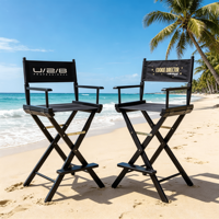 Chaise pliable en bois dur chinois avec logo personnalisé imprimé, options de marquage d'entreprise pour événements promotionnels VIP
