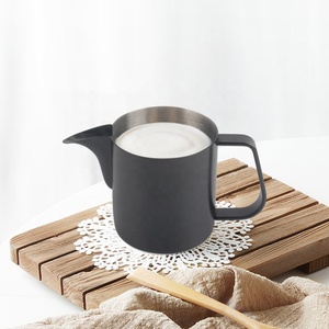 350ml With Latte Art Spout For Coffee Making Black Stainless Steel <b>Milk</b> Jug - Product Image 3