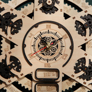 Nuevo <span class=keywords><strong>Reloj</strong></span> de Pared de Madera 3D Educativo, Ensamblable, Creativo, Rompecabezas, Juguetes para Niños de 0 a 24 Meses - Product Image 3