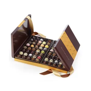 Caja de bombones de barra de Chocolate vacía personalizada de lujo, caja de embalaje de papel de regalo para dulces de San Valentín