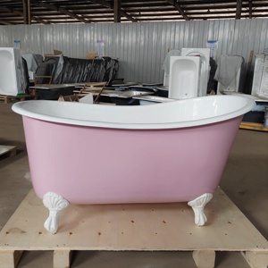 <span class=keywords><strong>Bañera</strong></span> de Hierro Fundido Rosa Personalizada Beigelai BGL-70, Diseño Tradicional, Función de Remojo, Independiente, Cromada, para Villa - Product Image 3