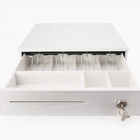 Tiroir-caisse métallique WUXIN 405 avec double fente pour chèques, 3 serrures, plateau de caisse enregistreuse, système POS RJ45, noir et blanc, garantie 1 an