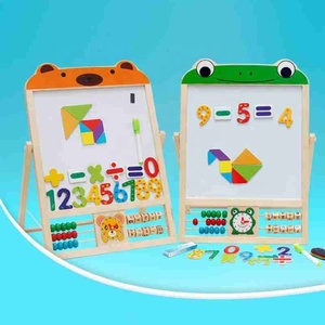 Trẻ em bằng gỗ bảng đen Giá vẽ đứng học tập Hội Đồng Quản trị Vinyl vẽ bảng phấn + bảng trắng với đứng bằng gỗ giảng dạy thiết lập - Product Image 2