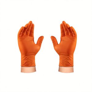 Guantes de Nitrilo Desechables de 8 Mil, Suaves, Impermeables, Color Naranja Neón, Sin Polvo, Sin Látex, Resistentes a Salpicaduras Químicas, EPI Industrial - Product Image 2