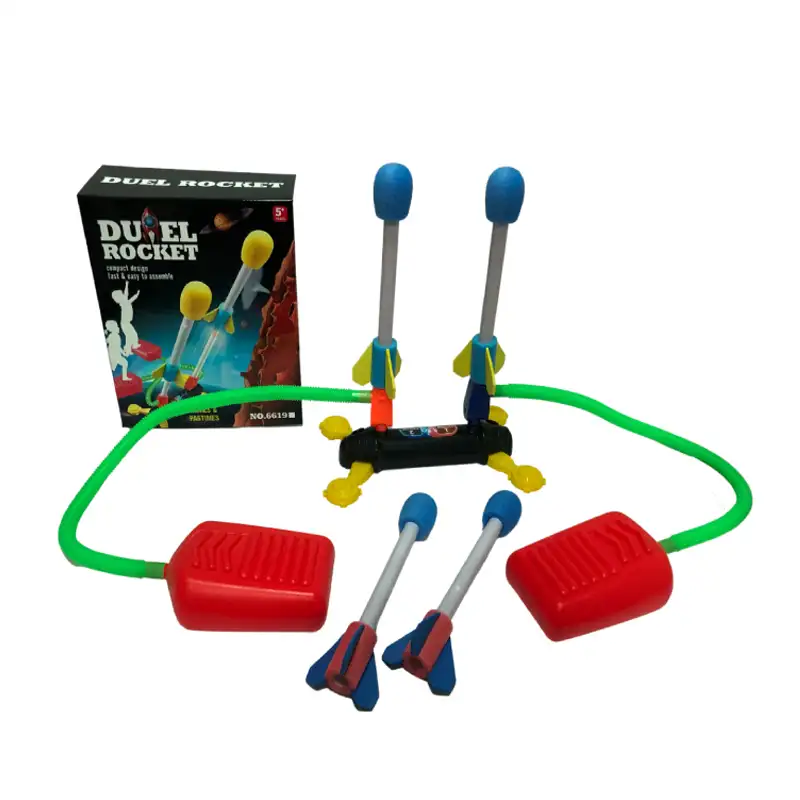 2021 Amazon Top Seller Outdoor Toy Dueling Rockets Flying Stomp Rocket with 6 Foam Rockets and Air Pump