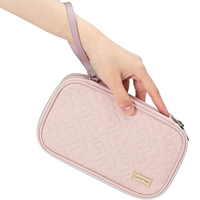 Étui de rangement pour câbles de voyage, double couche, sac électronique pour accessoires essentiels (câble de chargeur, téléphone, clé USB), rose