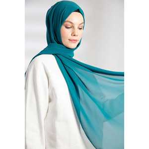 ผ้าพันคอชีฟองสีน้ำเงินเบนซิน ผ้าพันคอสุดเก๋ - Product Image 5