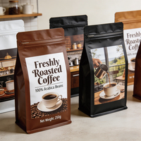 Bolsas de Empaque para Café de Fondo Plano de Alta Calidad de 250g y 500g, Bolsas de Empaque para Alimentos, Bolsa con Cierre para Granos de Café