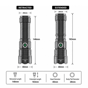 ไฟฉาย LED แบบชาร์จไฟแบบพกพาอลูมิเนียมอัลลอยด์ 20000 ลูเมนแสงสีขาวไฟฉายค้นหาฉุกเฉิน - Product Image 2